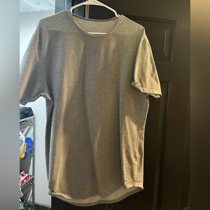 Grey T-Shirt BYLT Long Back Side
